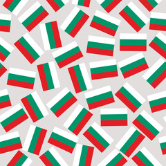 Fototapeta premium Bright pattern with flags of Bulgaria. Happy Bulgaria day background. Bright illustration with flags. Illustration.