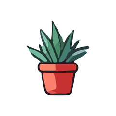 Cartoon flat different indoor potted decorative houseplants for interior home. Vector illustration