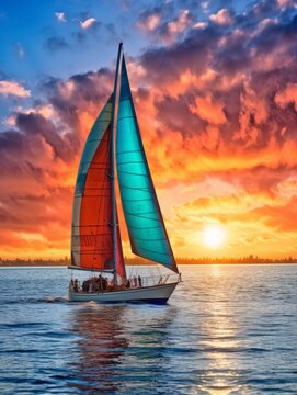 sailboat at sunset