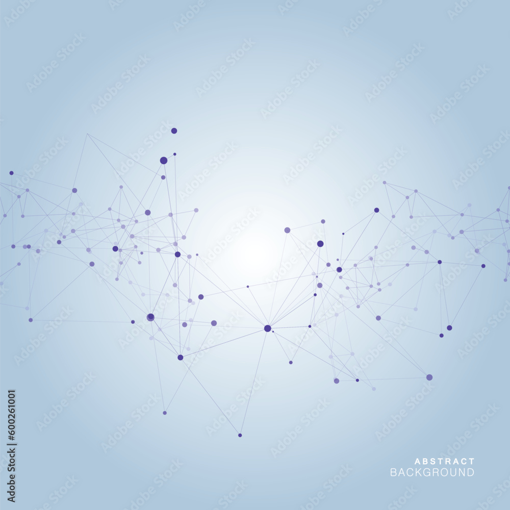 Aufkleber Abstract connecting dots and lines. Polygonal vector background. Plexus technology design