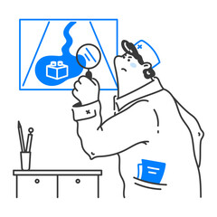 Doctor examine X-ray report of patients stomach