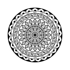 Vector illustration of a decorative monochrome mandala antistress coloring page for adults, mandala vettoriale antistress da colorare per libro adulti