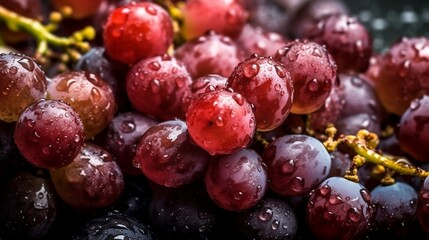 red grapes on vine