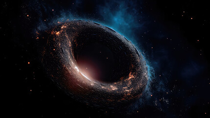 Black hole in outer space. Generative AI