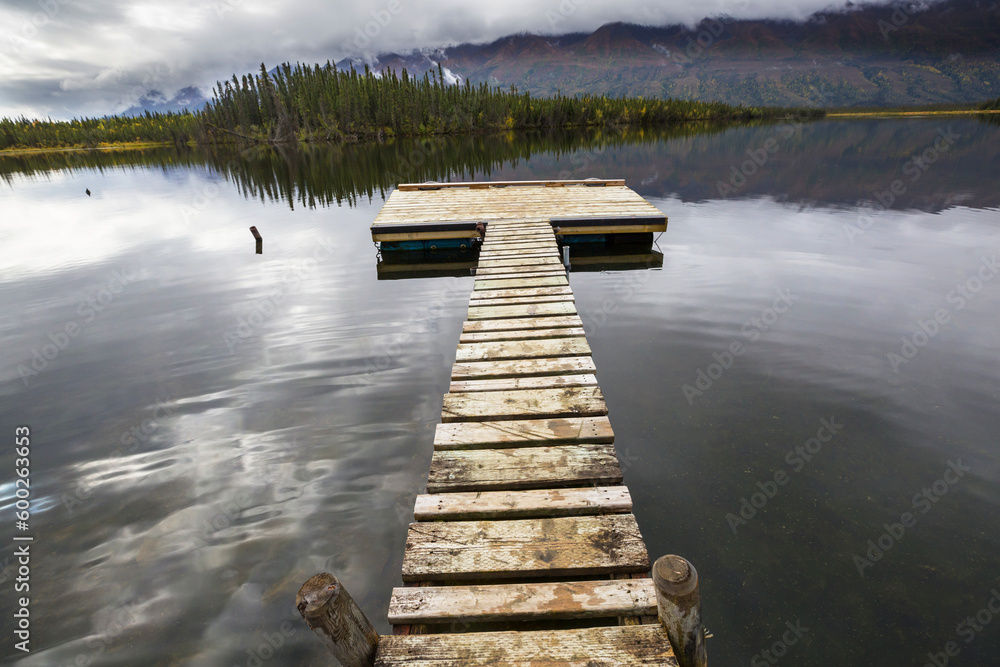 Canvas Prints Pier on the lake