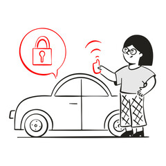 woman installed security car alarm system