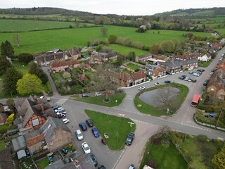 Aldbury Village in Hertfordshire drone aerial view