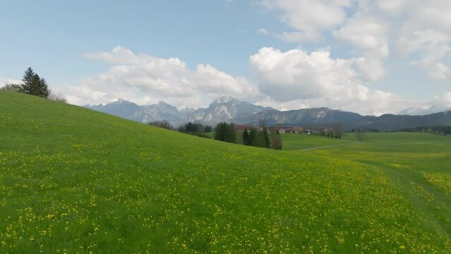 Aerial view over the German Alps and its amazing nature - aerial drone photography