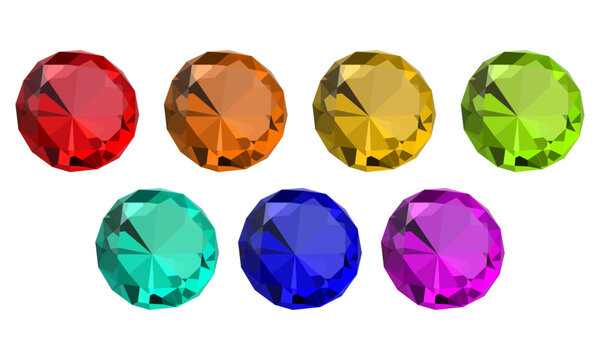 Precious stones or gems are crystals that have special characteristics that cause their unique beauty, so attractive to the human eye. Vector illustration on a white background.