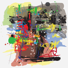 Colorful digital abstract art illustration