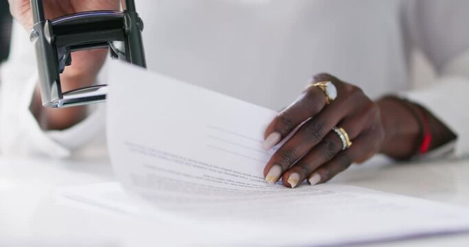 Notary Stamp On Contract Paper Or Certificate