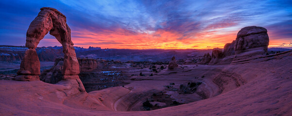 Delicate Arch Sunset Panorama