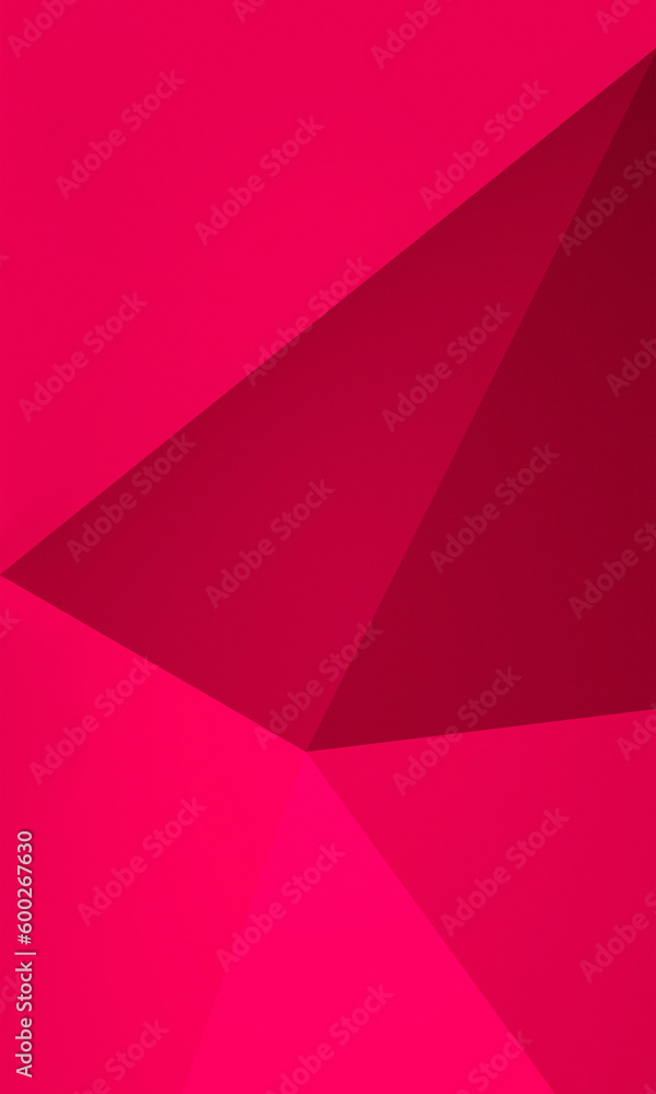 Poster abstract red background with triangles.
