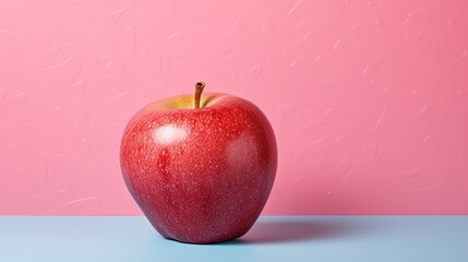 red apple on a red background