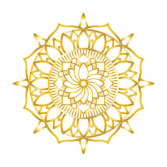 illustration of a mandala with gold texture
