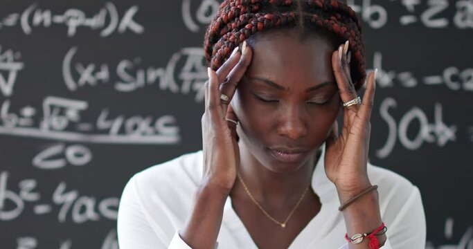 Frustrated Sad College Aftrican Teacher