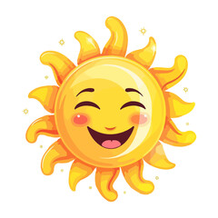 sun smile character vector