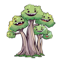 tree character smile vector