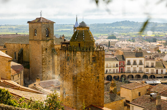 Picturesque landscape on city from the castle of Trujillo, Spain