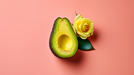 avocado and yellow rose