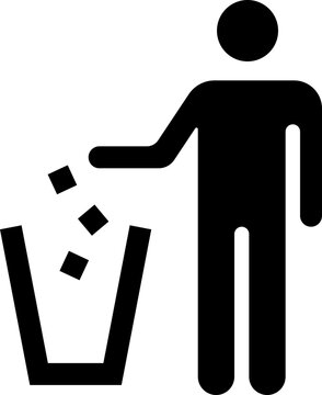 The person throwing garbage icon. Recycle symbol icon vector illustrations, for app and website posters, banners, wallpaper, and background template design. 