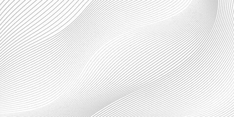 Template banner in gray color. Premium background design with line wave flow pattern. Vector striped wave flow template for background design of banners, invitations and other digital designs