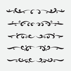 Calligraphic ornament set. Vintage Decorations. Vector isolated illustration.