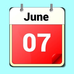 Fototapeta premium day on the calendar, vector image format, June 7