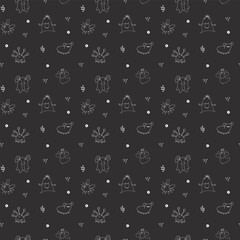 Cute monsters seamless pattern. Cartoon monsters background. Vector illustration