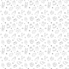 Fototapeta na wymiar Cute monsters seamless pattern. Cartoon monsters background. Vector illustration