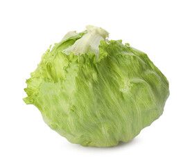 Fresh green iceberg lettuce isolated on white