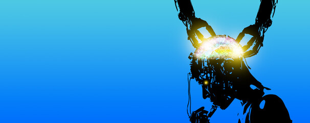 Ai creates AI, open-source artificial intelligence that builds its own kind. Robot hands assemble a brain for another robot. Deep artificial neural network (ANN) and hypernetwork technologies