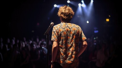 Fototapeta premium person attending a live comedy show or performance. generative ai