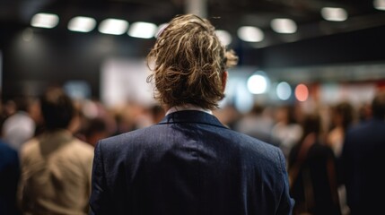 Fototapeta premium person attending a networking event or conference generative ai