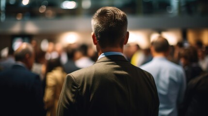 person attending a networking event or conference generative ai