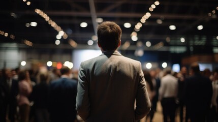 person attending a networking event or conference generative ai