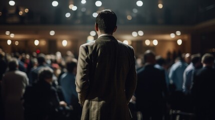 Fototapeta premium person attending a networking event or conference generative ai