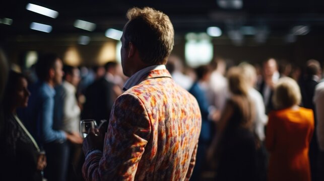 person attending a networking event or conference generative ai