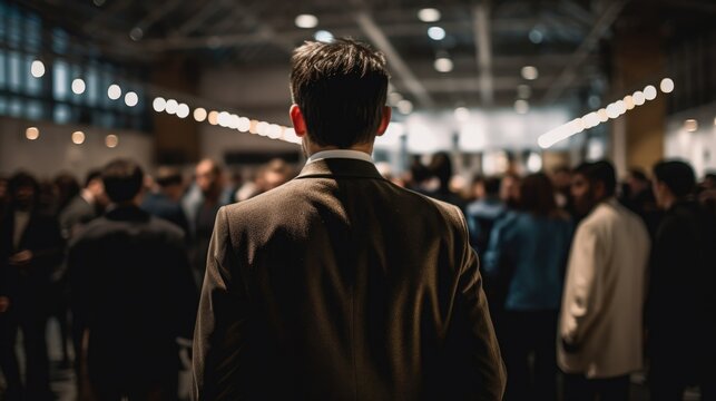 person attending a networking event or conference generative ai