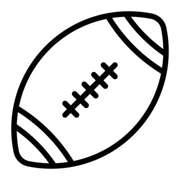 rugby ball in american football sport simple line icon symbol