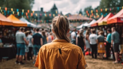 person participating in a community event or local festival. generative ai