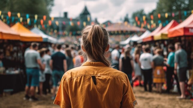 Person Participating In A Community Event Or Local Festival. Generative Ai