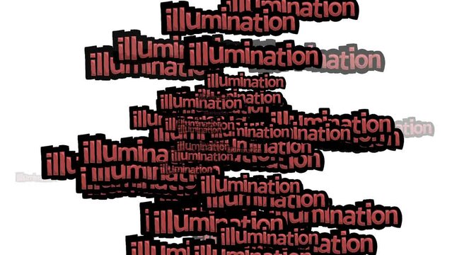 animated video scattered with the words ILLUMINATION on a white background