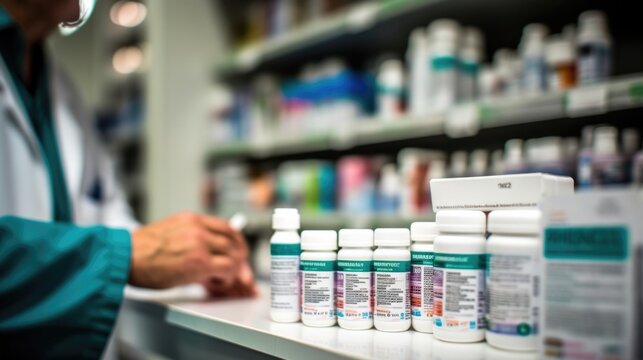 pharmacist preparing medication generative ai