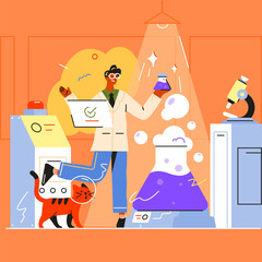 work in the laboratory