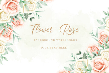 hand draw floral rose background watercolor