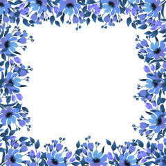 Obraz na płótnie Canvas Floral frame. Vector wild flower for background, texture, wrapper pattern, frame or border. Floral frame of wild, wildflowers. Floral Frame Background.