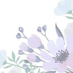Obraz premium Floral frame. Vector wild flower for background, texture, wrapper pattern, frame or border. Floral frame of wild, wildflowers. Floral Frame Background.