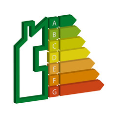 energy efficiency label on white background. energy saving label. energy label a, b, c, d, e, f, g. Vector illustration.