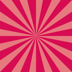 red rays background for banner design. Starburst cartoon style. Vector illustration.